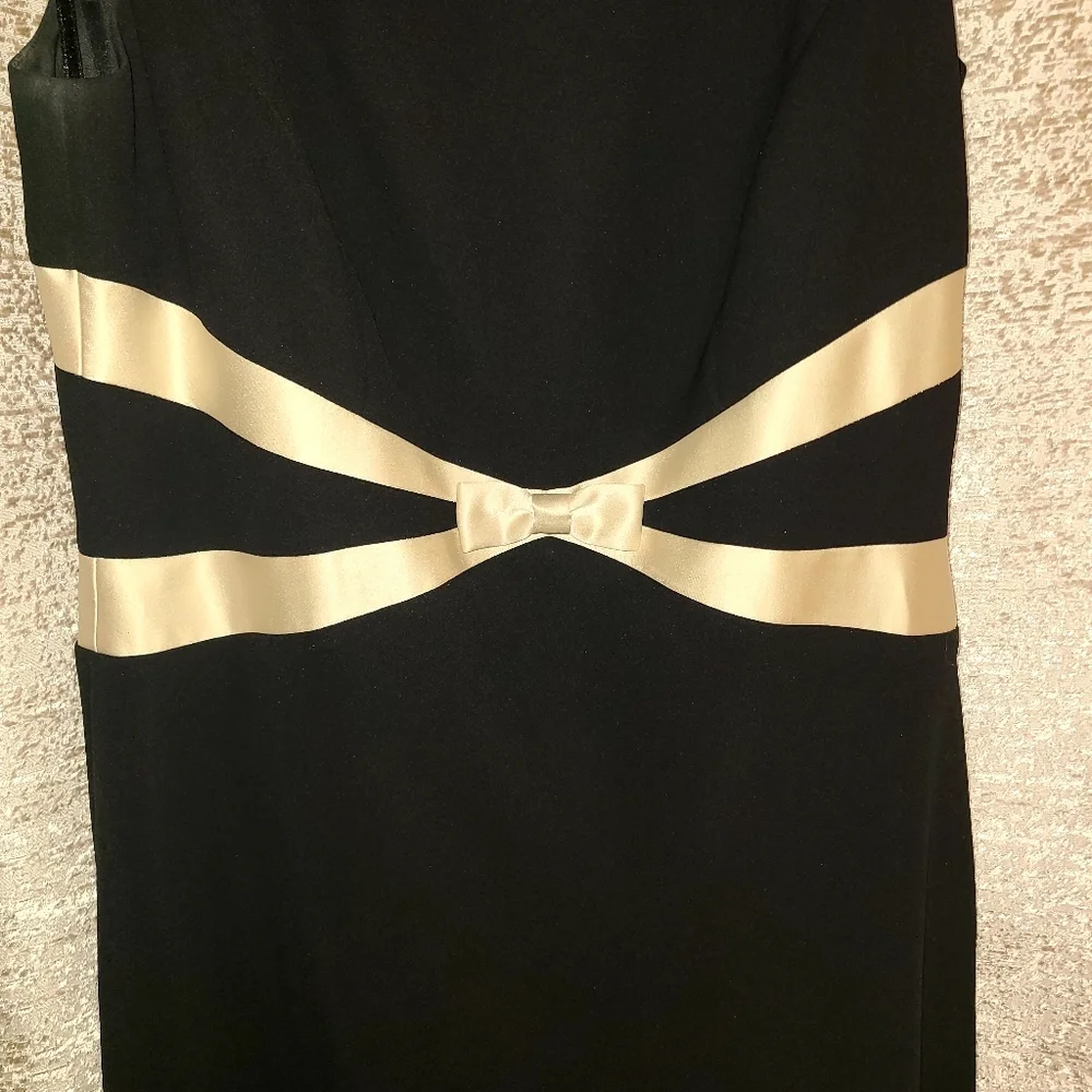 Ann Taylor Black and Cream Midi Dress - Picture 3 of 8